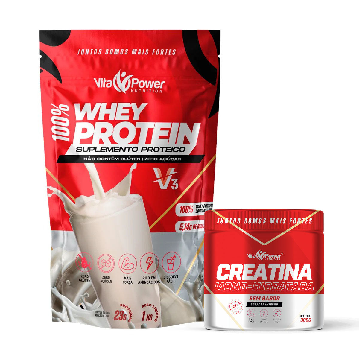 Whey V3 1kg + Brinde Creatina 300G