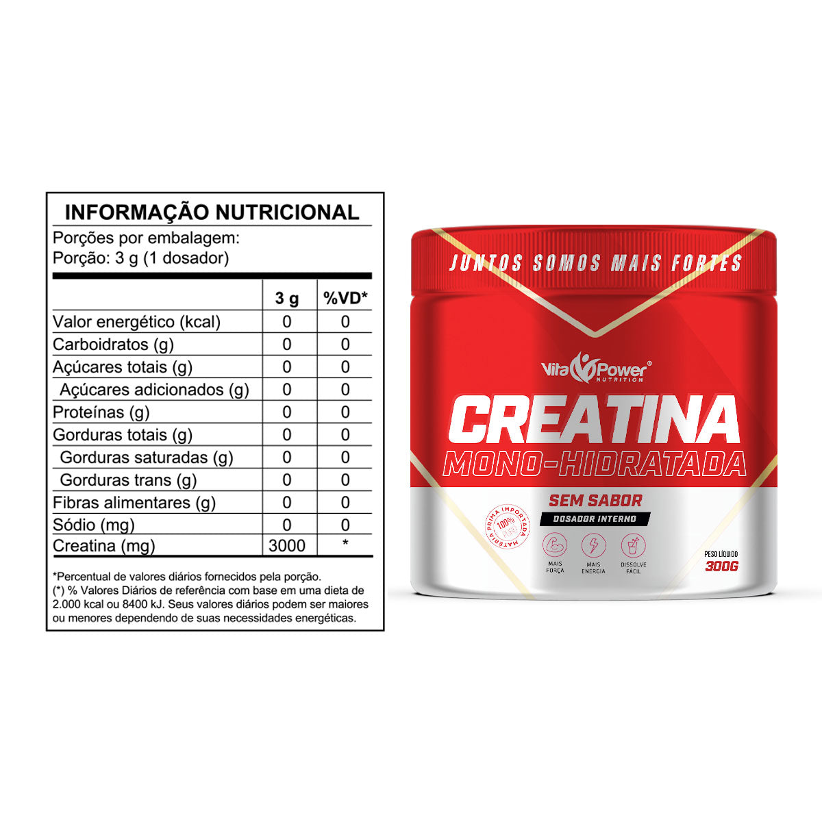 Kit Whey V3 1Kg + Creatina 300g + Pré-Treino V-Power 300g