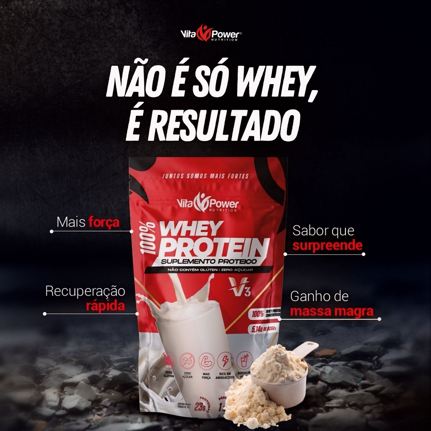100% Whey Protein V3 1KG Refil