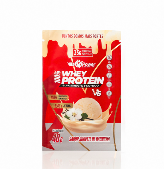 100% Whey Protein sachê V6 40g
