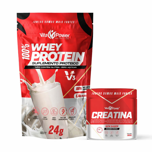 Kit Whey Protein Concentrado 1kg + Creatina 300g