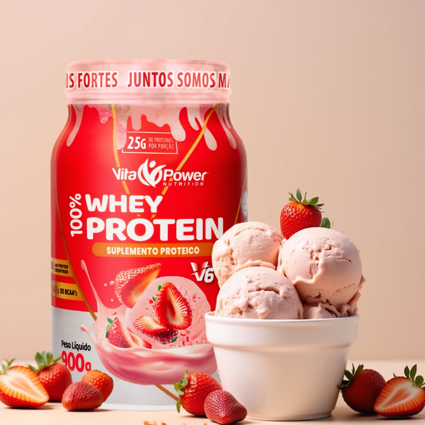 100% Whey Protein 900g V6 power