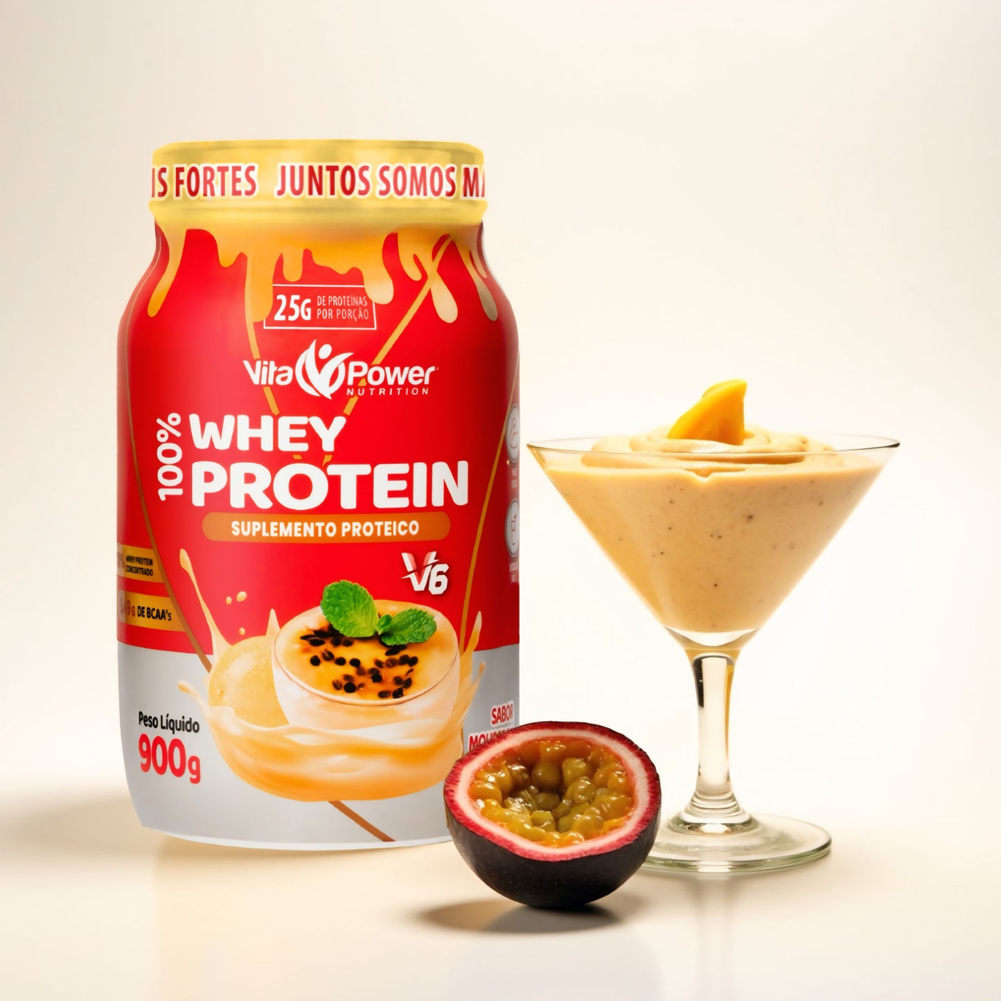 100% Whey Protein 900g V6 power