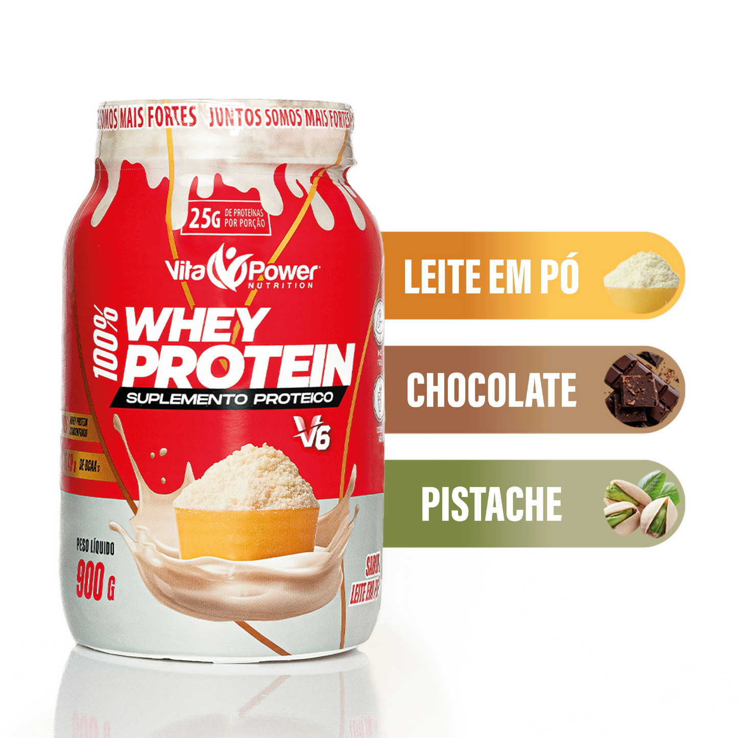 100% Whey Protein V6 900g + Creatina 300g