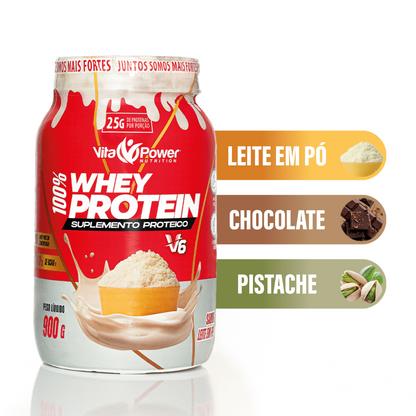 100% Whey Protein V6 900g + Creatina 300g