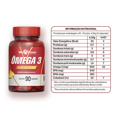 Ômega 3 1000mg – 90 Cápsulas | Energia, Foco e Coração Saudável