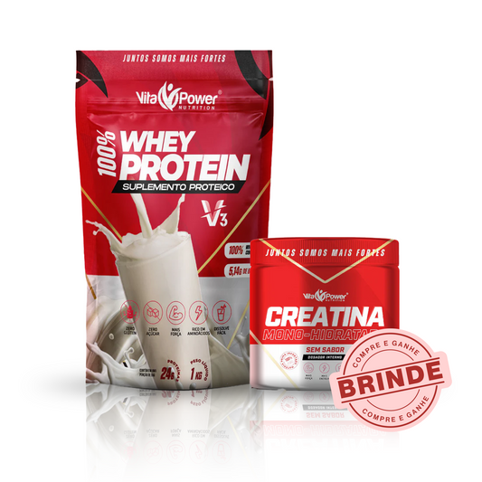 Whey V3 1kg + Brinde Creatina 300G